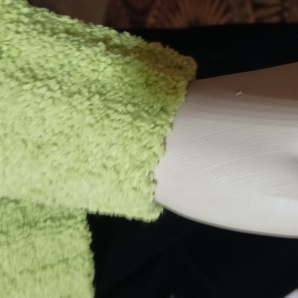 Sarah McKenzie Bright Green Long Sleeve Zip up Sweater Sz PM, - Picture 5 of 9